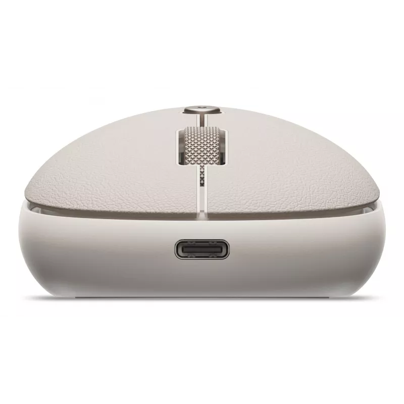 Satechi OntheGo Mouse – belaidė pelė su Bluetooth ir 2.4GHz USB-A, įkraunama, kelių įrenginių, smėlio spalvos