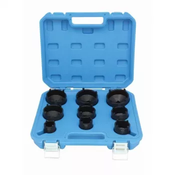 SATRA 9 dalių griovelių veržlių lizdų rinkinys 1/2 inch pavara 4 kaiščiai