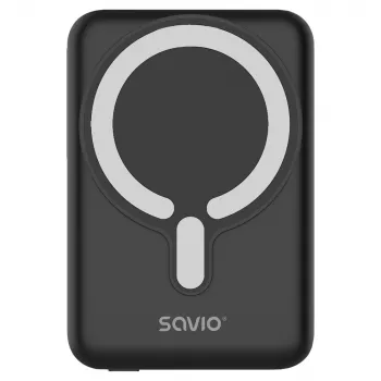 Savio BA-12 Magnetinis belaidis power bankas 10000 mAh juodas