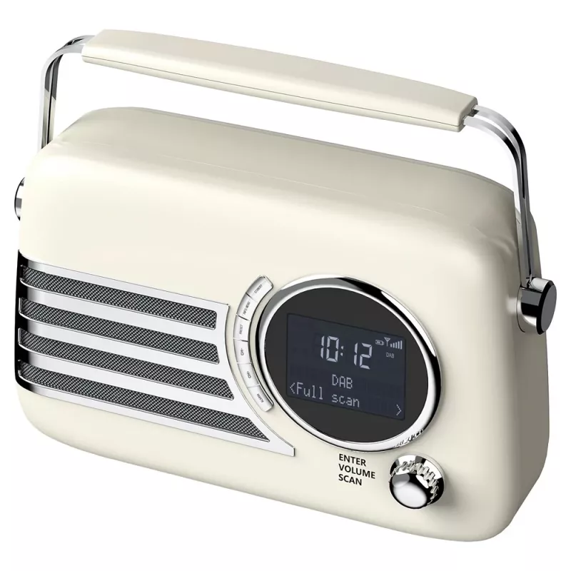 SAVIO RS-04 nešiojamas DAB+ FM radijas su įkraunama baterija, LCD ekranu, dvigubu žadintuvu, juodas