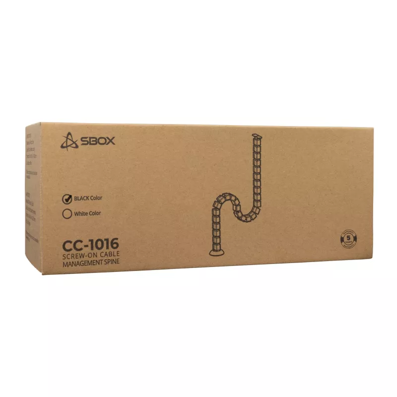 Sbox CC-1016B kabelių spiralinis vamzdelis juodas 1,5 m 16 mm