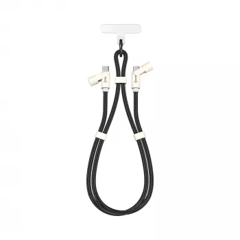 SBOX LANYARD BLACK USB-C į USB-C laidas 1,5 m juodas