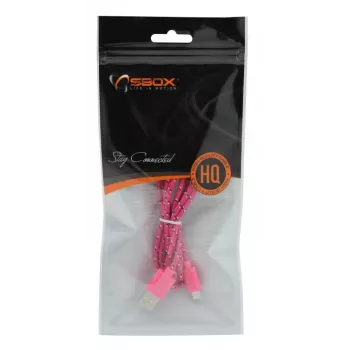 SBOX USB-1031P USB į Micro USB laidas 1m rožinis