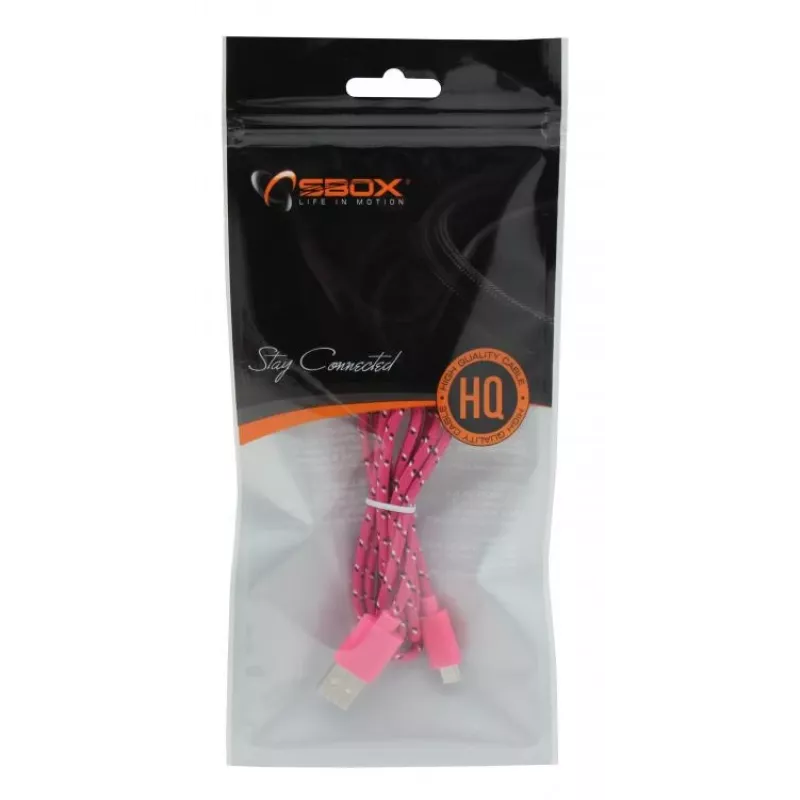 SBOX USB-1031P USB į Micro USB laidas 1m rožinis