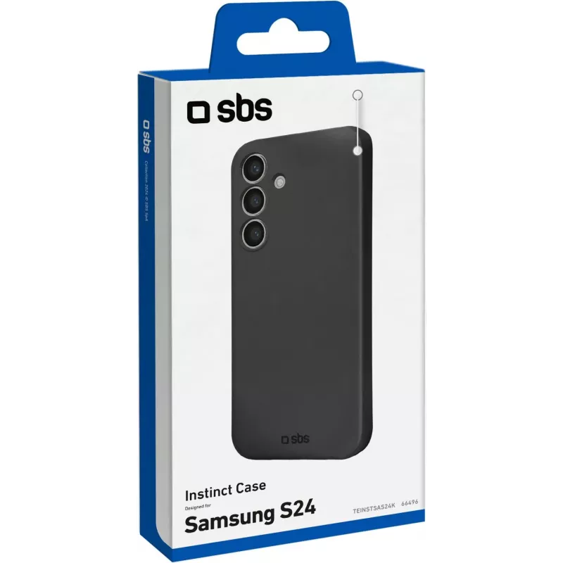 SBS Instinct dėklas Samsung Galaxy S24 - juodas TPU galinis dangtelis, apsaugantis nuo smūgių ir įbrėžimų, suderinamas su belaidžiu įkrovimu TEINSTSAS24K