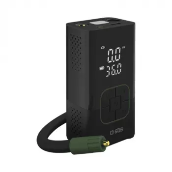 SBS Nešiojamas oro kompresorius su power bank, 3600 mAh, juodas