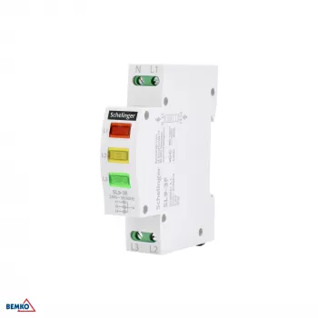 SCHELINGER SL9 3 fazių LED indikatoriaus lemputė 230V AC, montavimui ant DIN bėgelio