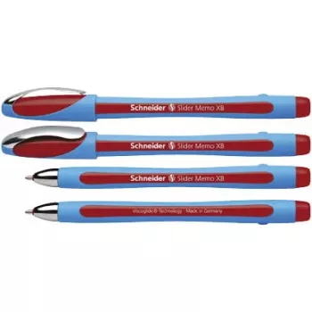 Schneider Slider Memo XB tušinukas, raudona/mėlyna, ypač platus 1,4 mm, guminė rankena, nerūdijančio plieno antgalis, 10 vnt. 150202