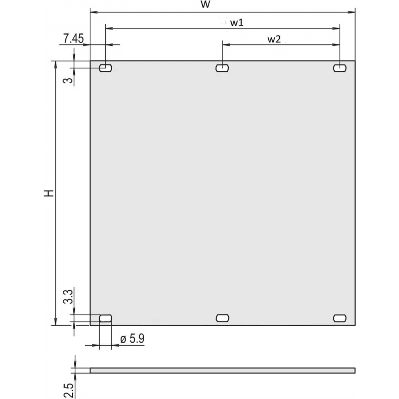 SCHROFF priekinis skydas 3U 63HP eloksėtas aliuminis 30808067