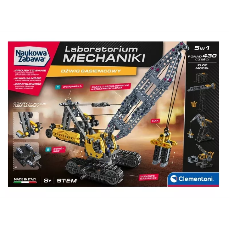 Clementoni 50402 Scientific Fun Mechanics Laboratory Crawler Crane
