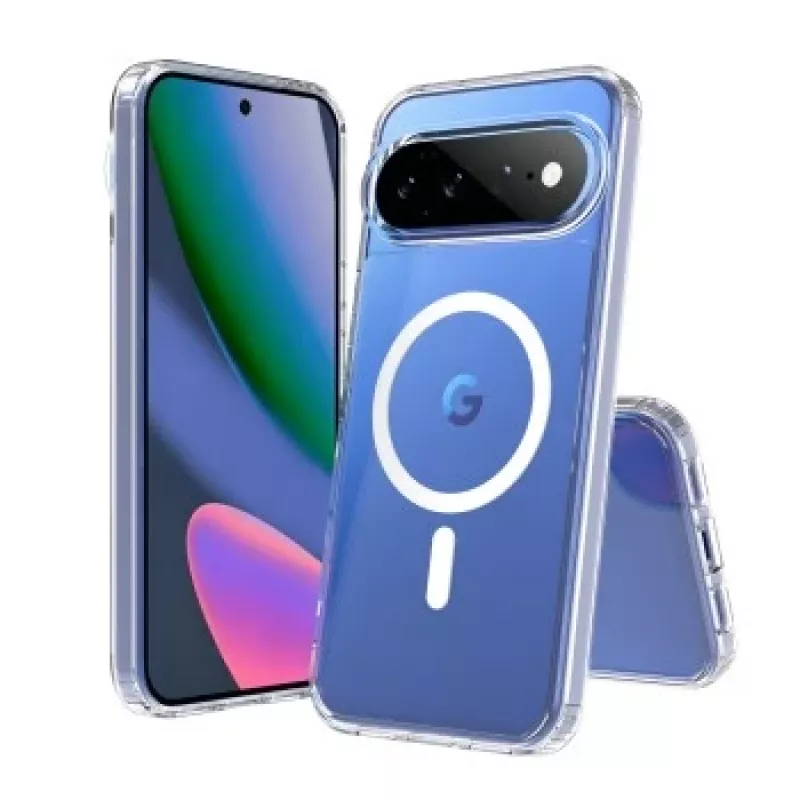 SCREENOR Bumper Case, skirtas Google Pixel 11 Pro XL – magnetinis, suderinamas su MagSafe, permatomas su juodu rėmeliu, TPU/PC