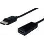 SECOMP STANDARD DisplayPort į HDMI adapterio kabelis, DP male į HDMI female, 4K 60Hz, aktyvus, 15cm, juodas 11.55.3204