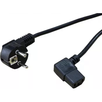 SECOMP STANDARD maitinimo kabelis su kampuotu IEC C13 jungtimi, CEE 7/7 į IEC C13, 1,8 m, juodas S2307