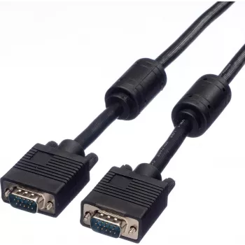 SECOMP STANDARD SVGA kabelis HD15 su feritu, ST-ST, juodas, 10 m (S3618)