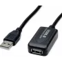 SECOMP STANDARD USB 2.0 aktyvus prailginimo kabelis su kartotuvu, 5 m, juodas (S3114)