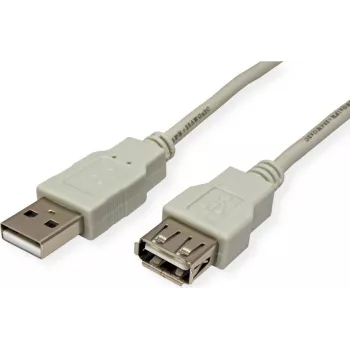 SECOMP STANDARD USB 2.0 prailginimo kabelis, Type A vyriškas į moterišką, smėlio spalvos, 0,8 m (S3111)