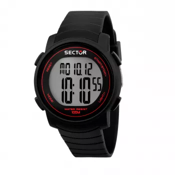 SECTOR MAN R3251543001 (44mm) Quartz Wristwatch - Black Dial, Silicone Strap