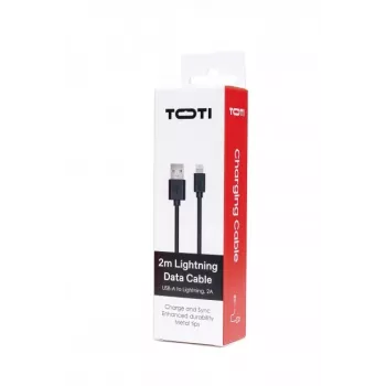 SEEK TOTI USB-A į Lightning, 2m PVC duomenų kabelis 2A (ne MFI), juodas