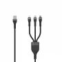 SEEK TOTI USB A į Micro USB / USB-C / Lightning 1,5m Pintas Laidas 2A (ne MFI) Juodas