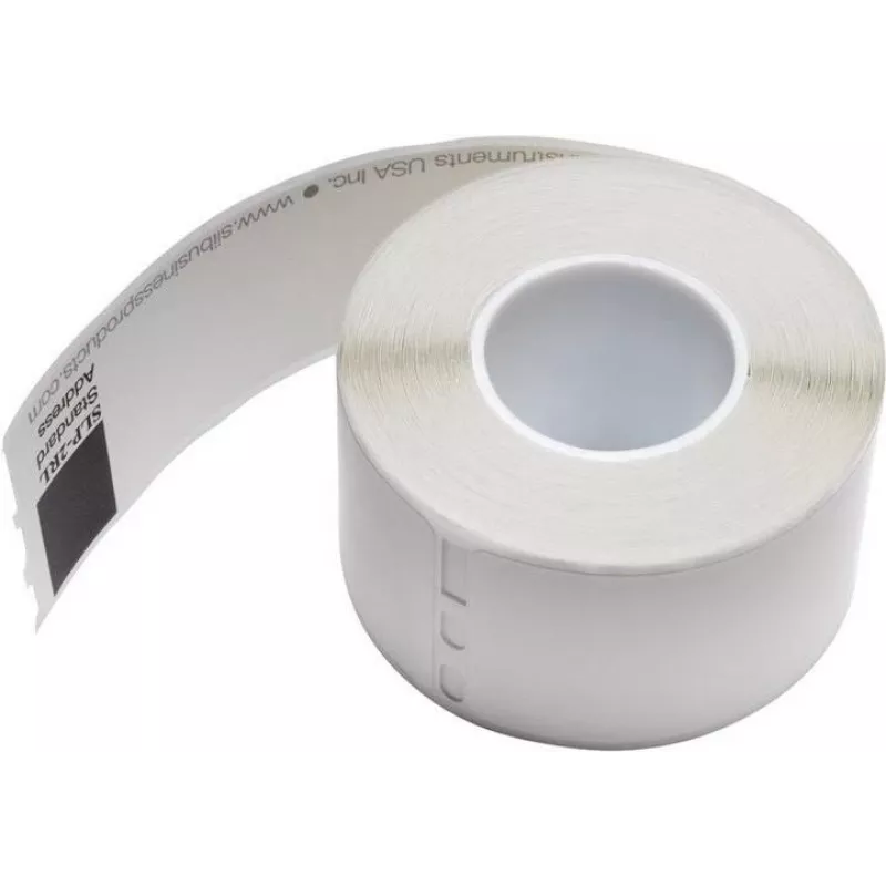 Seiko SLP-2RLC Clear Address Labels 28x89mm, 2 Rolls, 260 Labels, White, Permanent Adhesive, Direct Thermal, for Smart Label Printer
