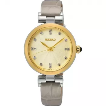 SEIKO SRZ546P1 Moteriškas kvarcinis laikrodis, 30 mm, nerūdijantis plienas, sidabrinis ciferblatas
