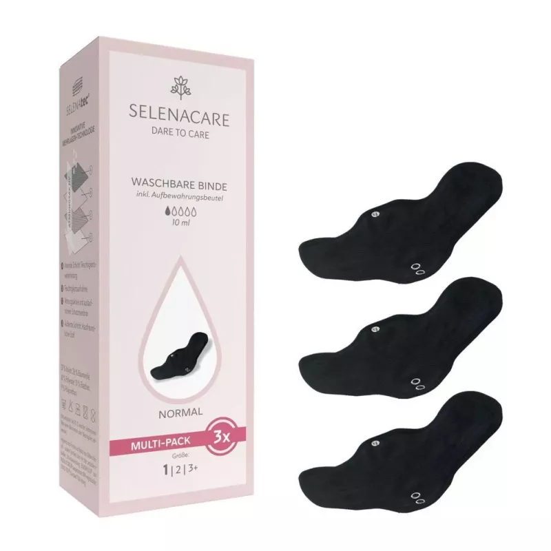 Selenacare Washable Pads (3-Pack) – Daugkartiniai higieniniai įklotai reguliariam kraujavimui