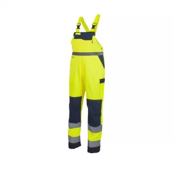 Pusiau kombinuoti Drogowiec 11-000024-XL didelio matomumo oranžinės/tamsiai mėlynos spalvos kombinezonas su seilinuku ir petnešomis darbo XL