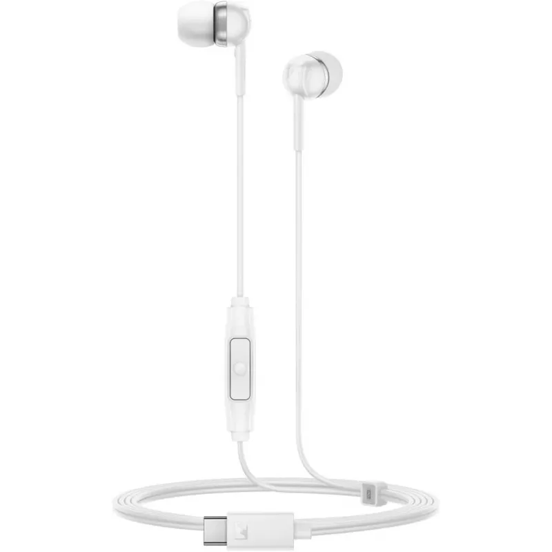Sennheiser CX 80U laidinės USB-C ausinės su mikrofonu, baltos
