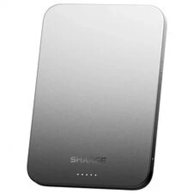SHARGE AeroMag Air 5000mAh nešiojamas įkroviklis su Qi2 15W belaidžiu įkrovimu ir 20W USB-C PD, juodas YDD-AEROMAGAIR-M6