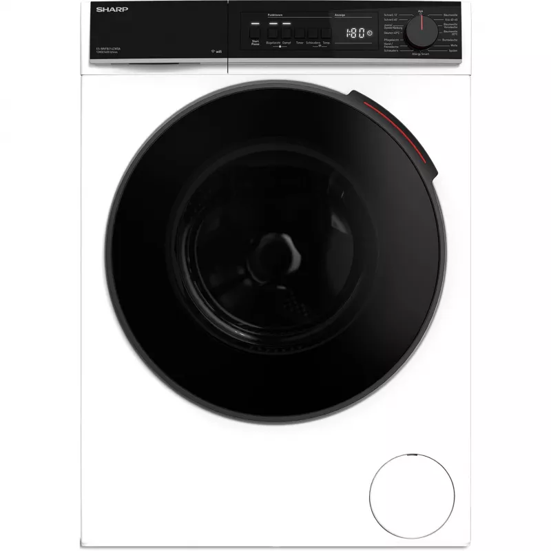 SHARP ES-WNFB214CWDA-DE Priekinio pakrovimo skalbyklė, 10 kg, 1400 aps./min., balta, Wi-Fi, Advanced Inverter variklis