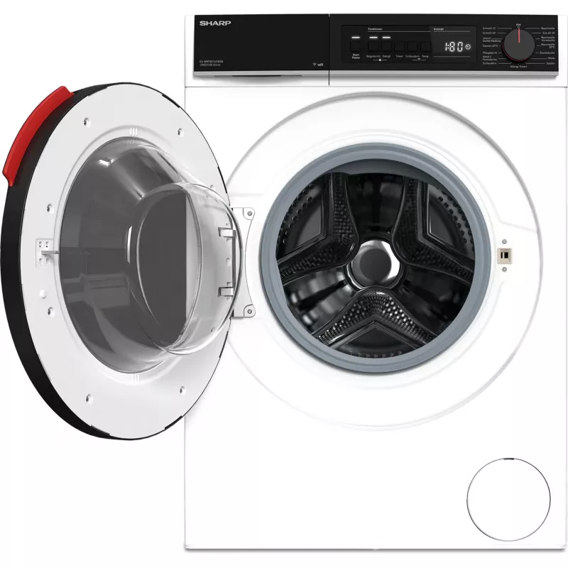 SHARP ES-WNFB214CWDA-DE Priekinio pakrovimo skalbyklė, 10 kg, 1400 aps./min., balta, Wi-Fi, Advanced Inverter variklis