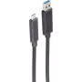 SHIVERPEAKS aktyvus optinis USB-A į USB-C kabelis, USB 3.2 Gen 1, 5 Gbps, 30 m, juodas BS30-38485