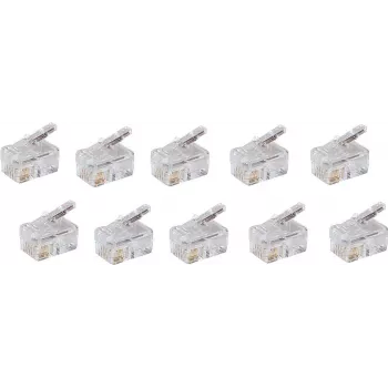 SHIVERPEAKS BASIC-S moduliniai kištukai RJ10/RJ14 4P4C neekranuoti, auksuoti kontaktai, 10 vnt. BS72039-10