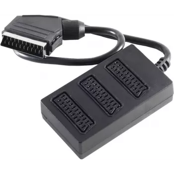 shiverpeaks BASIC-S Scart skirstytuvo kabelis, 1x Scart tėvinis į 3x Scart moteriškus, 0,5 m, pilnai sujungtas, juodas (BS94051)