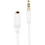 SHIVERPEAKS BASIC-S Super Slim 3,5 mm stereo garso prailginimo kabelis, vyriškas į moterišką, auksuoti kontaktai, baltas, 1,5 m (BS33982-W)