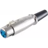 SHIVERPEAKS BASIC-S XLR moteriškas sujungėjas su kabelio įtempimo mažinimu, 3 kontaktų, nikeliuotas cinko lydinys, litavimo prijungimas, BS55020