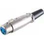 SHIVERPEAKS BASIC-S XLR moteriškas sujungėjas su kabelio įtempimo mažinimu, 3 kontaktų, nikeliuotas cinko lydinys, litavimo prijungimas, BS55020