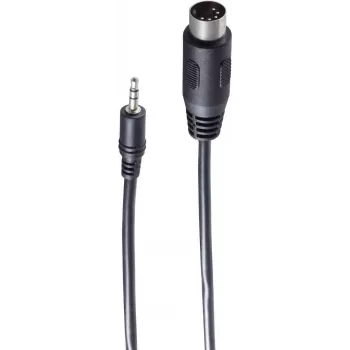 SHIVERPEAKS BS30822 garso kabelis 1,5 m 3,5 mm į 5 kontaktų DIN male juodas