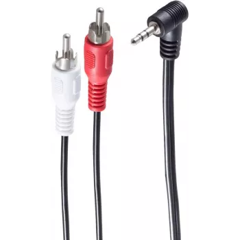 SHIVERPEAKS BS30842 garso kabelis 1,5 m 3,5 mm į 2x RCA male, juodas
