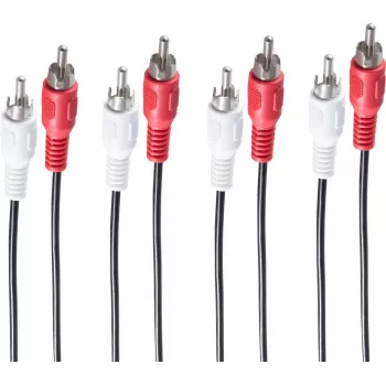 SHIVERPEAKS BS40112 4 kanalų RCA audio kabelis, 1,5 m, auksuoti kontaktai, juodas