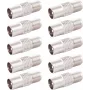 SHIVERPEAKS BS85322-SET10 IEC vyriškas į F moteriškas koaksialinis adapteris, 10 vnt. rinkinys, sidabrinis