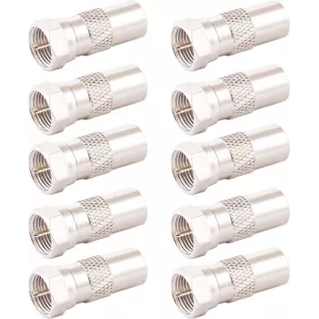 SHIVERPEAKS IEC male to F female adapterių rinkinys, 10 vnt., 75 Ohm, nikeliuoti BS85323-SET10