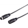SHIVERPEAKS Premium audio kabelis, 5-Pin DIN male į 5-Pin DIN female, 2,5 m, auksuoti kontaktai, dvigubas ekranavimas, juodas