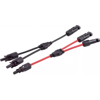 SHIVERPEAKS PV4 T-Adapter Cable Set, 2-to-1, 4 mm², raudona/juoda, 30 cm (BS02-21022)