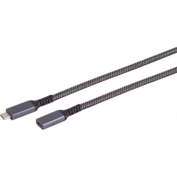 SHIVERPEAKS S-Conn 14-74006 USB-C į USB-C kabelis, 1 m, USB 3.2 Gen 2, 10 Gbps, 100 W PD, juodas ir baltas