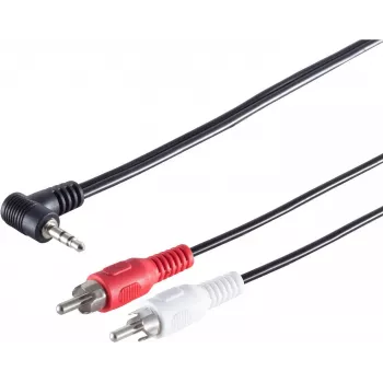 SHIVERPEAKS S/CONN maximum connectivity 3,5 mm stereo kampinis jack į 2 RCA audio kabelis, 1,5 m, auksuoti kontaktai, dvigubas ekranavimas 30842