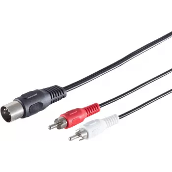 SHIVERPEAKS S/CONN maximum connectivity DIN 5-Pin Male to 2x RCA Male audio adapterio kabelis, 1,5 m, juodas 10302