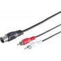 SHIVERPEAKS S/CONN maximum connectivity DIN 5-Pin Male to 2x RCA Male audio adapterio kabelis, 1,5 m, juodas 10302