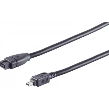 SHIVERPEAKS S CONN maximum connectivity FireWire kabelis, IEEE 1394B 9 kontaktų male į IEEE 1394A 4 kontaktų male, 1,8 m, juodas 77312