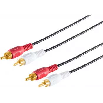 SHIVERPEAKS S/CONN maximum connectivity RCA garso kabelis, 2 RCA male į 2 RCA male, auksuoti kontaktai, 0,5 m, juodas (40501)